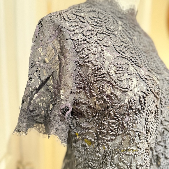 Anne Klein Charcoal Lace Blouse - Picture 1 of 5